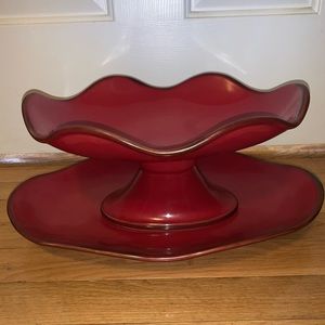 Two piece serving tray